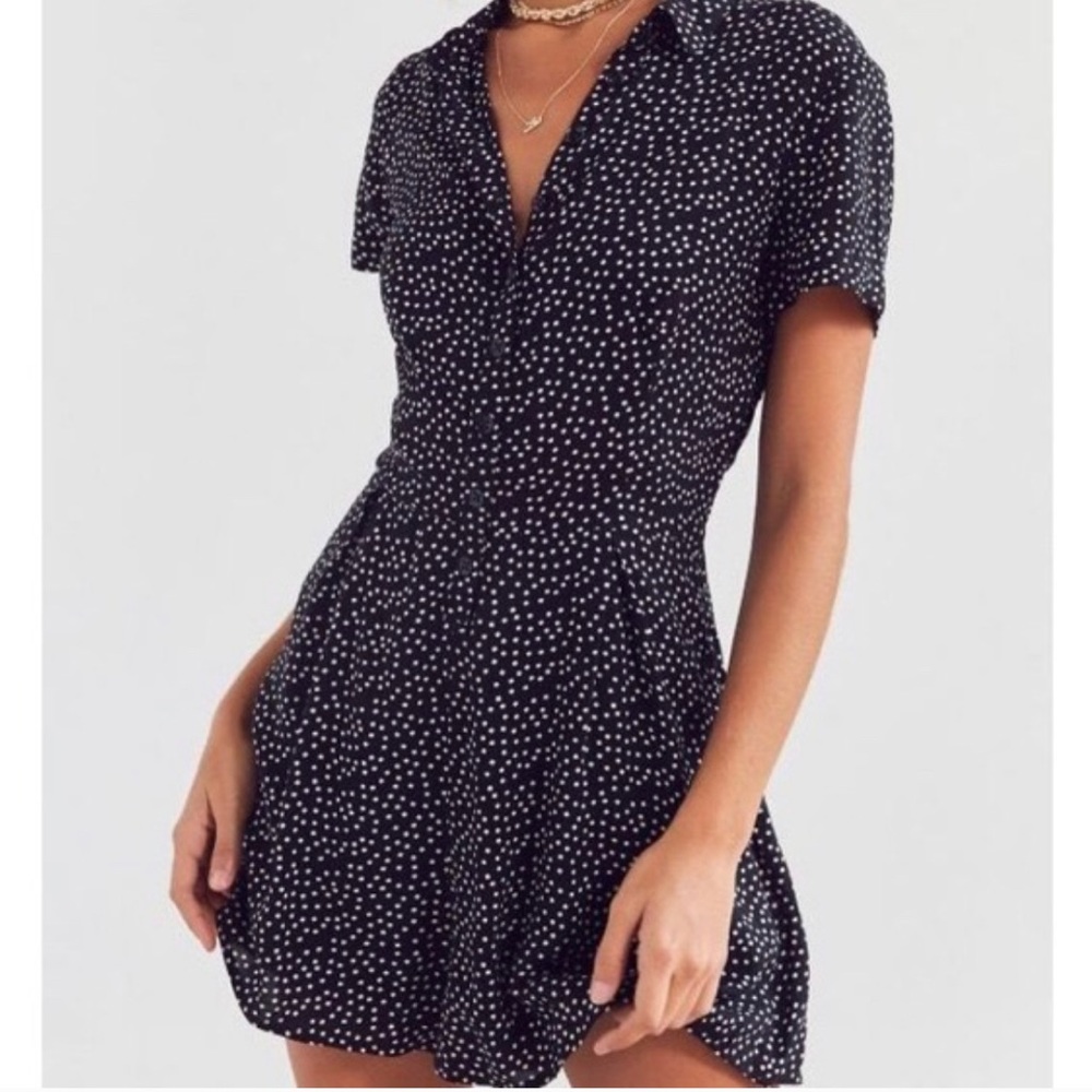 Urban outfitters black and white polka dot romper